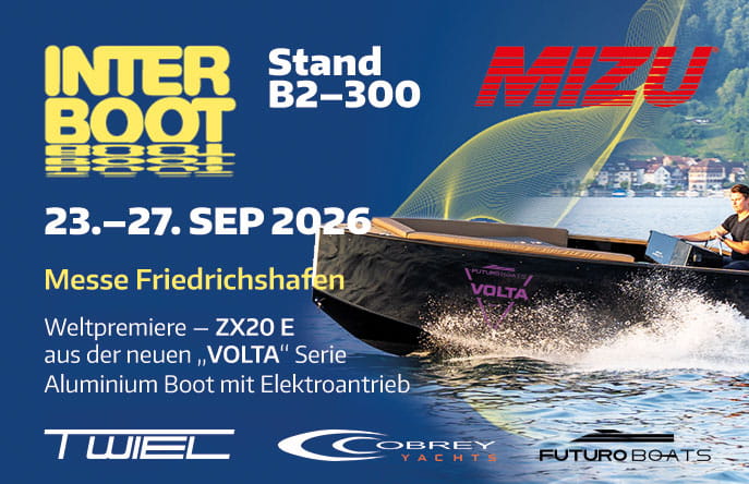 Interboot Friedrichshafen MIZU Twiel Futuro 2026 ZX20E Weltpremiere Volta Serie
